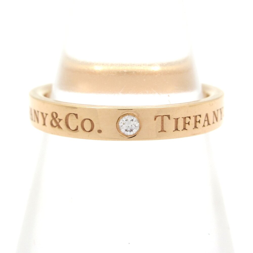 Tiffany & Co. Flat Band Ring 18K Rose Gold Diamond